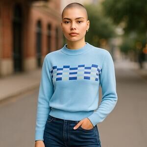 NWOT ~ COULOIR Wool Light Blue Mock Turtleneck Sweater ~ Women's Size SMALL